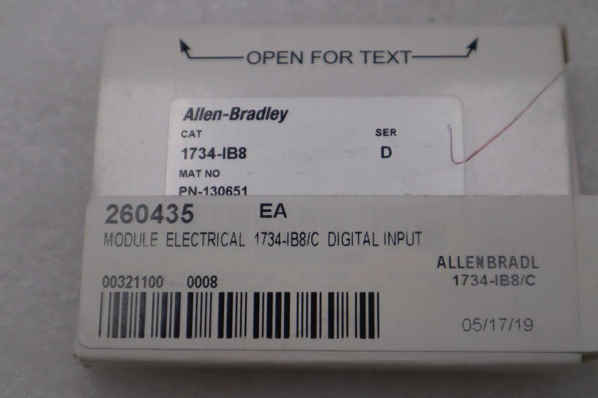 Used Allen-Bradley 1734-IB8 Ser D 8Point Digital Input Module STOCK H1037A