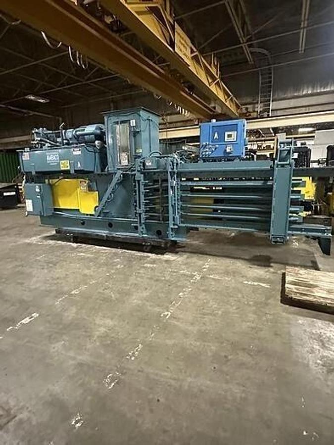 Used AMERICAN MODEL 12847 HORIZONTAL AUTO-TIE BALER WITH ALLEN BRADLEY CONTROLS 60 HP