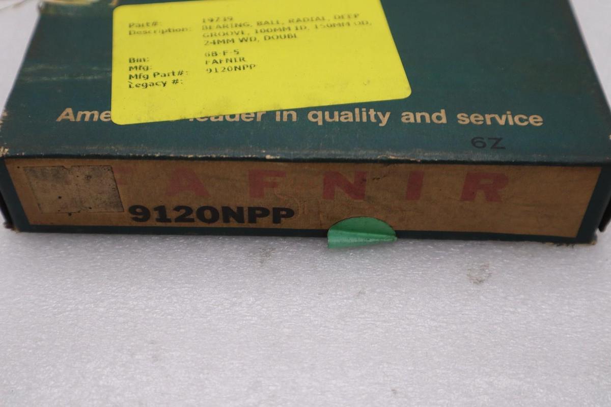 NEW IN BOX FAFNIR ROLLER BEARING 9120NPP STOCK L240CC