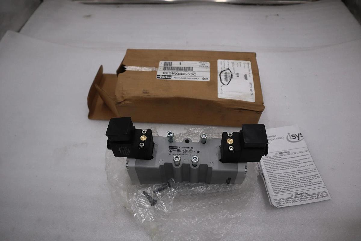 NEW OPEN BOX Parker H25WXBBL53C Double Solenoid Valve STOCK CC216