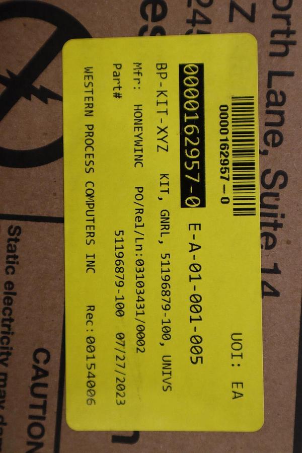 Used WESTERN PROCESS COMPUTERS, INC. HONEYWELL 51196879-100 UCPU KIT NEW IN BOX #G217