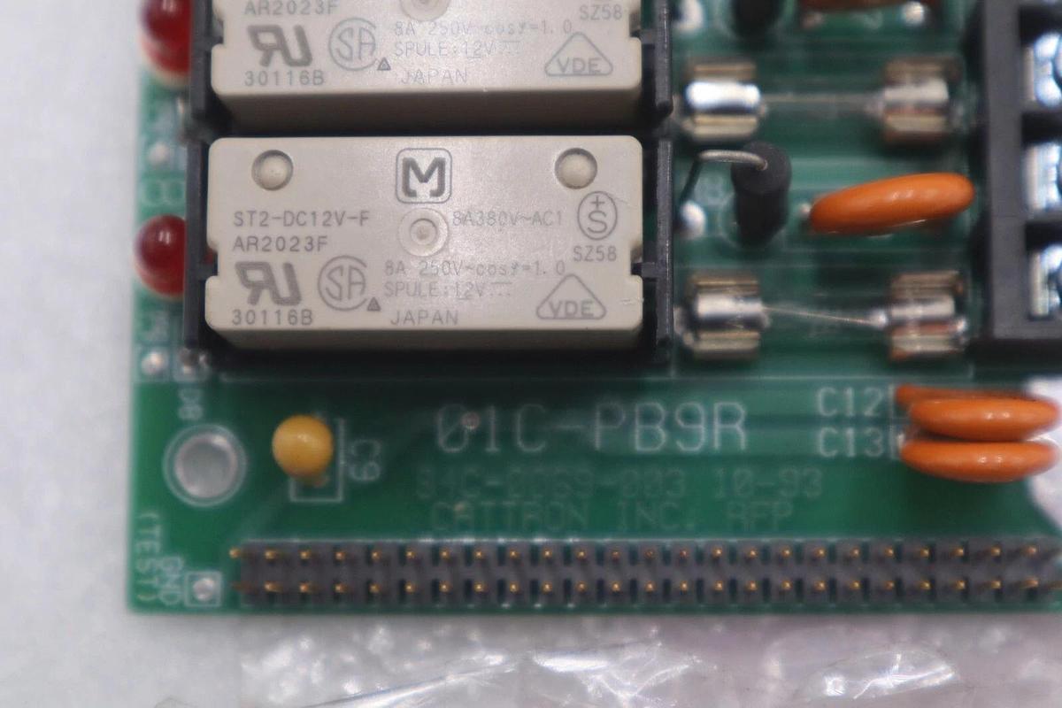 Used Cattron 01C-PB9R Fused 9 Channel Relay Circuit Board LED Indication STOCK K-3355