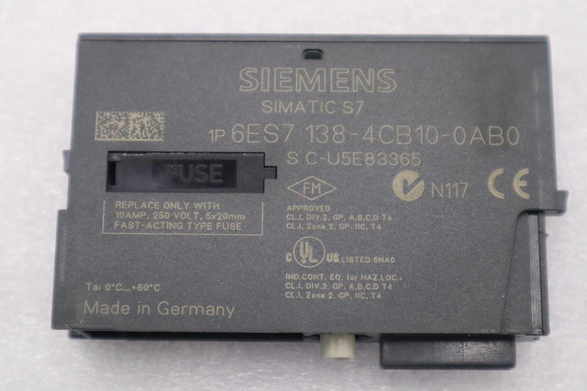 Used LOT OF 2 - Siemens 6ES7 138-4CB10-0AB0 Simatic S7 Power Module STOCK L-346-C
