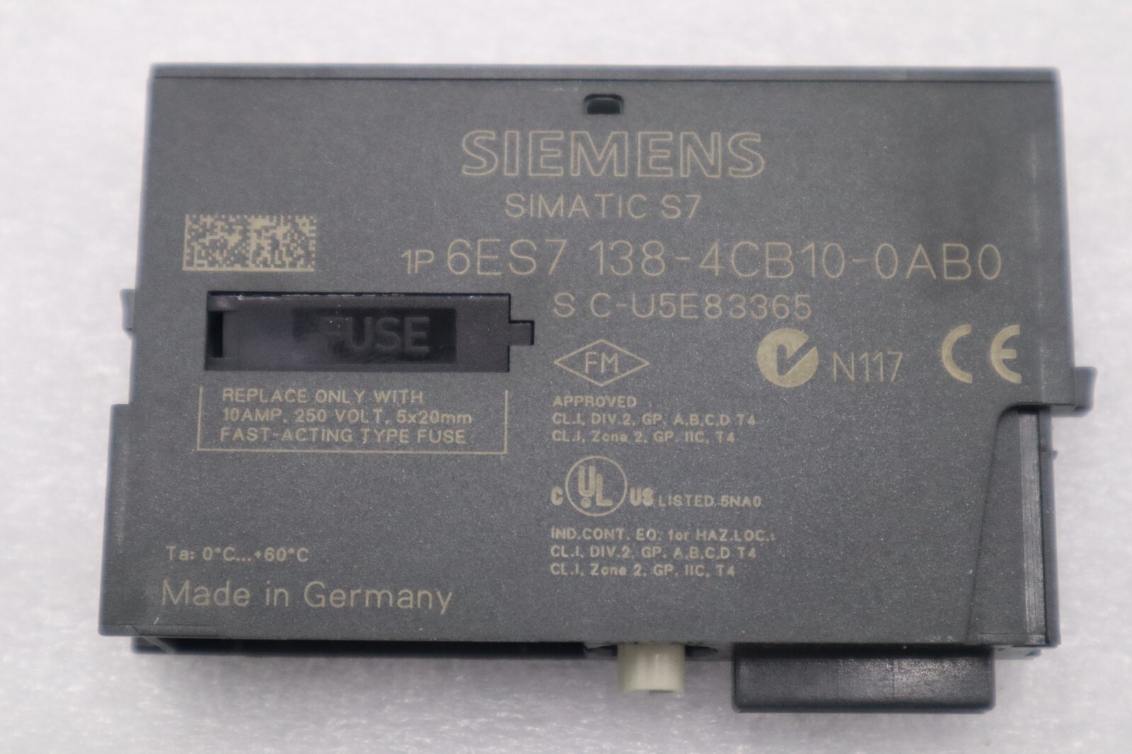 Used LOT OF 2 - Siemens 6ES7 138-4CB10-0AB0 Simatic S7 Power Module STOCK L-346-C
