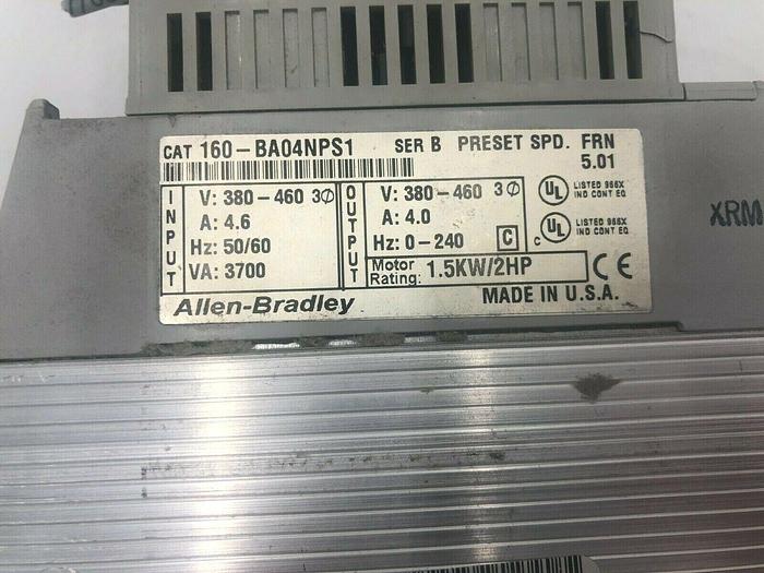 Used ALLEN BRADLEY 160-BA04NPS1 DRIVE SER B 2 HP STOCK 1320