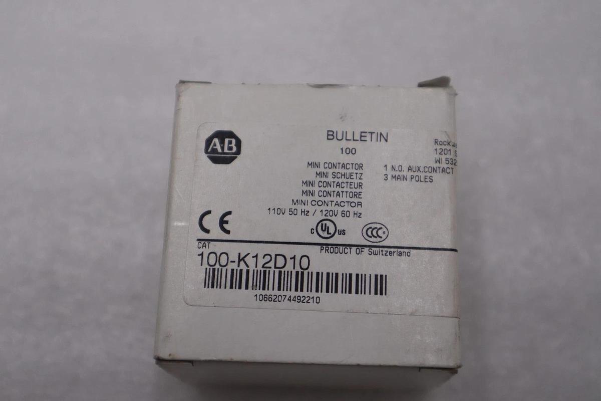 100-K12D10 Allen Bradley 120V 12A Mini Contactor New Unit STOCK H1511A