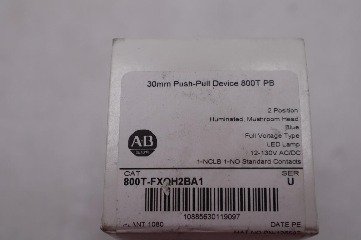 Used ALLEN BRADLEY 800T-FXQH2BA1 30MM PUSH-PULL DEVICE SER U STOCK #K-2382