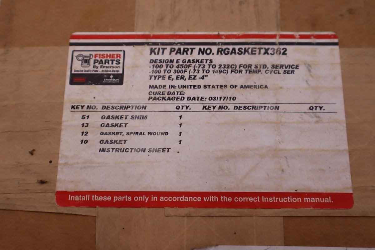 Fisher RGASKETX362 Industrial Valve Gasket / Replacement Part NEW STOCK 136A