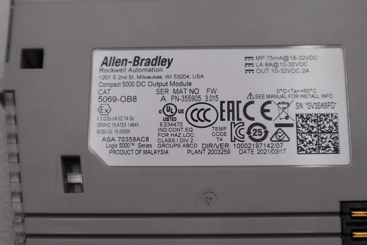 NEW Allen-Bradley 5069-OB8 24VDC 8 Channel I/O Module STOCK L-685 889508141626