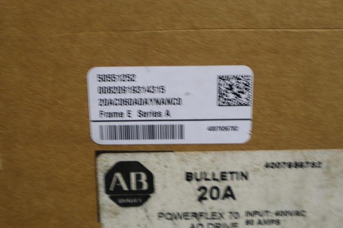 20AC060A0AYNANC0-A Allen Bradley 43A 460V 30HP Powerflex 70  MFG. 2016 STK 2517