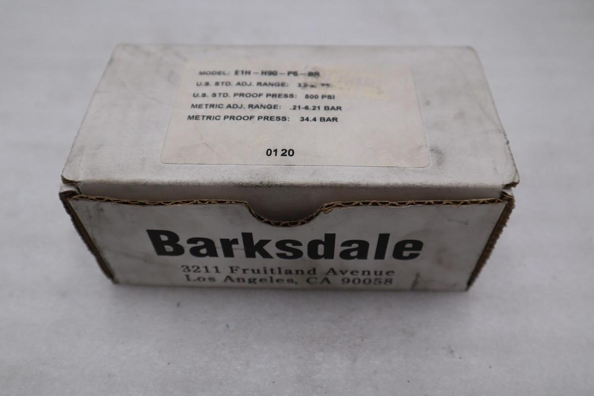 Used NEW OPEN BOX Barksdale E1H-H90-P6-BR PRESSURE SWITCH STOCK 1884CC