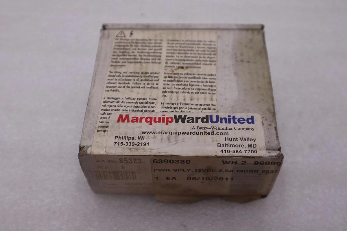 MURR ELEKTRONIK 12V DC 2.5amp 85373 NEW OPEN BOX STK K1210A