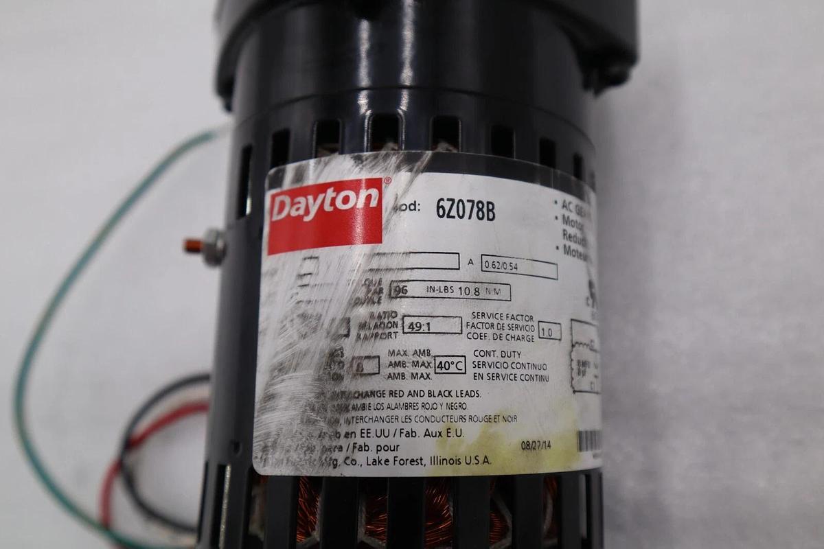 Used DAYTON 6Z07B  115V TYPE PSC OUTPUT SHAFT 1/2" STOCK 5289