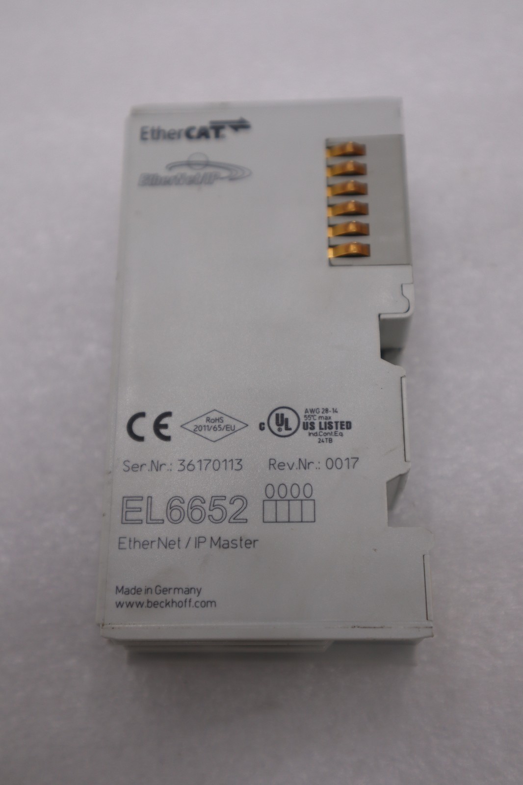 Used NEW OPEN BOX Beckhoff EL6652 Ethernet/IP Master Module STK H1229A