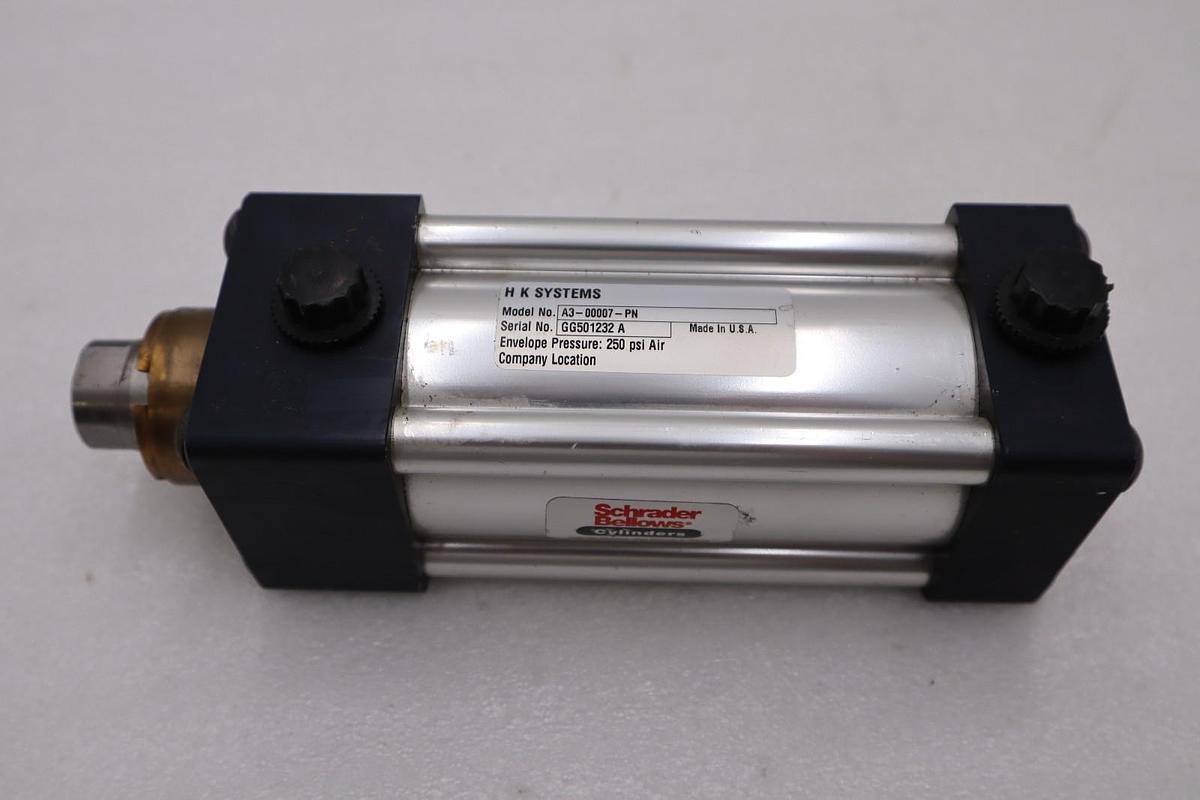 Used H K Systems Pneumatic Cylinder A3-00007-PN/ GG501232 A 250 PSI STOCK H1507