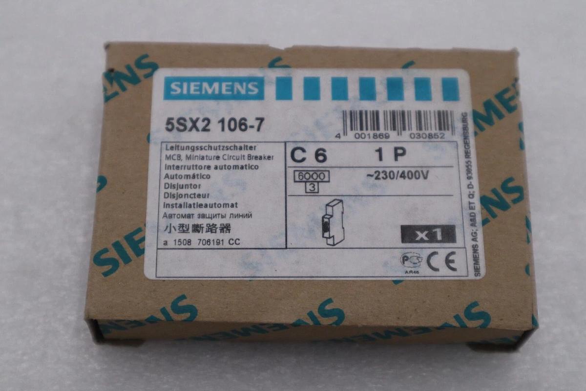 NEW SIEMENS 5SX2 106-7 CIRCUIT BREAKER STOCK G747A