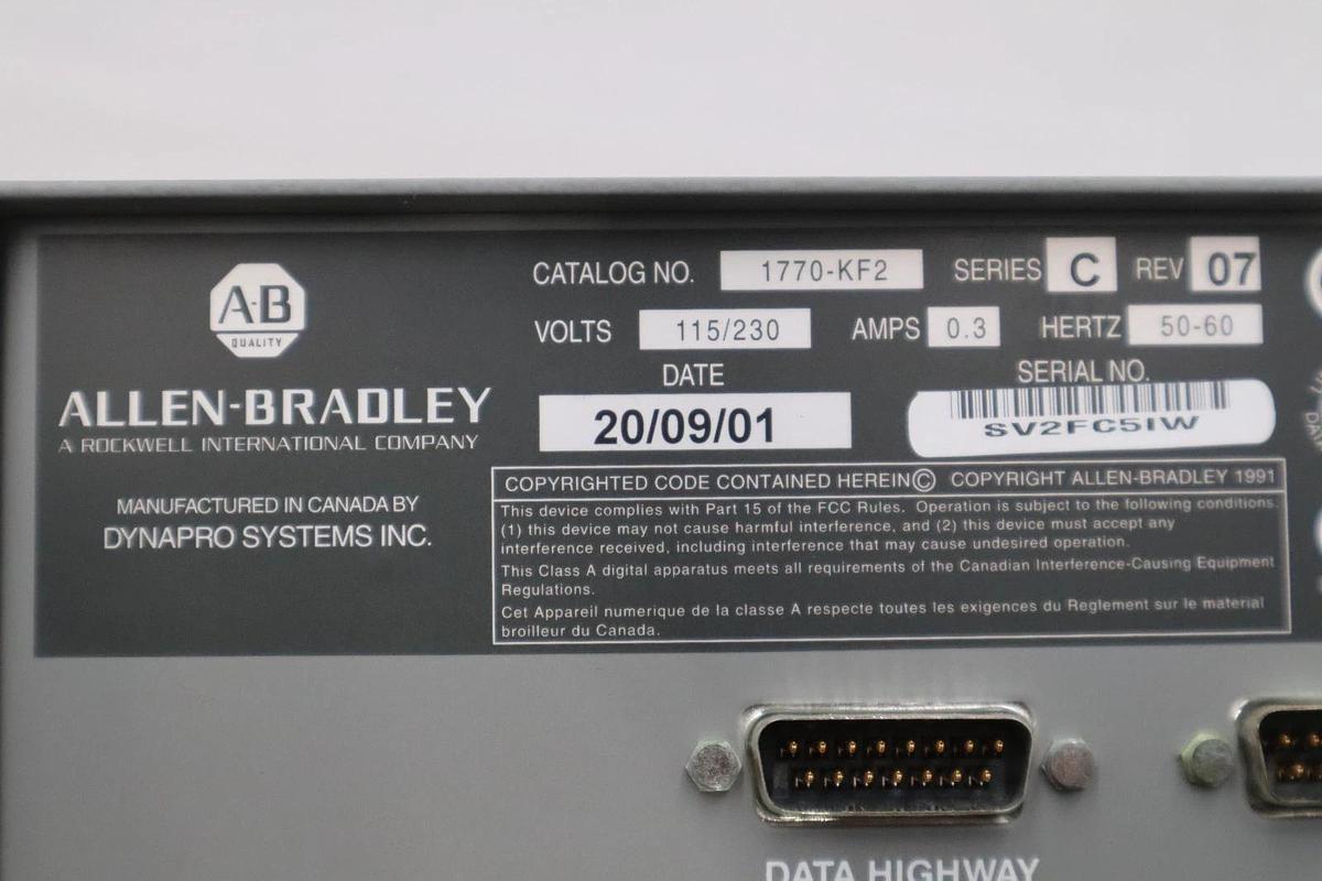 Allen-Bradley 1770-KF2 Data Highway Communications Interface NEW UNIT #SGF-11