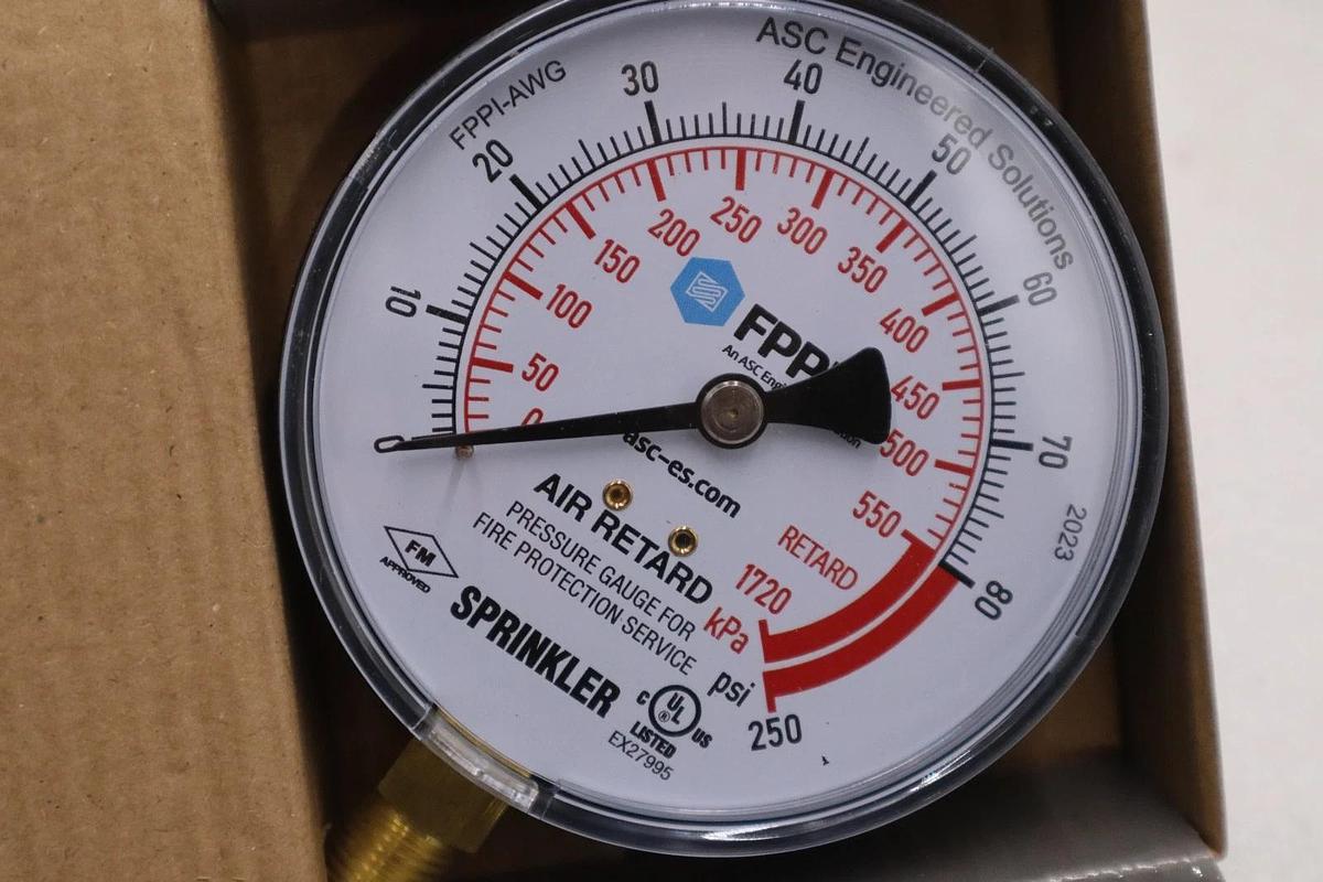 Used LOT OF 5 - FPPI 11-552-00 Fire Sprinkler Protection Air Gauge - STOCK GF92A