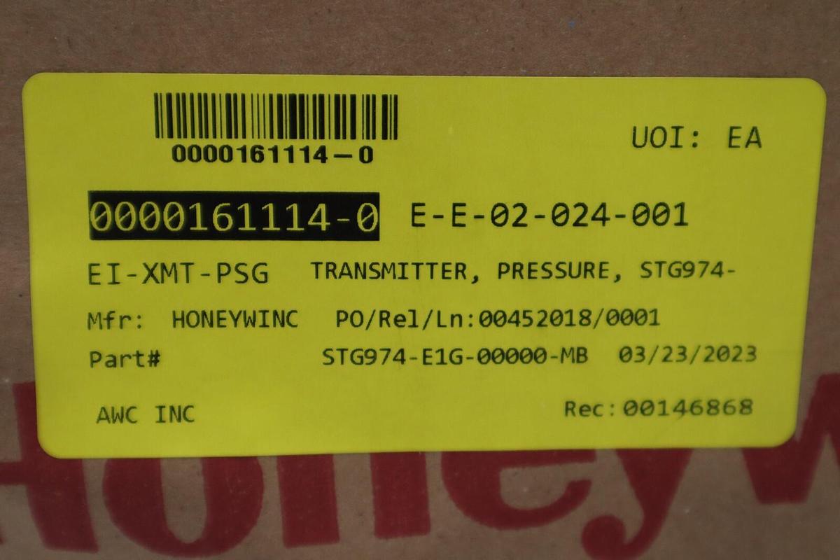 Used HONEYWELL STG 700 GP TRANSMITTER STG770-EIGS6A-1-A-ADC-11S-A-60A6-00-0000 G-498