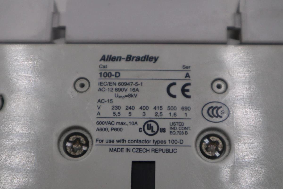 Used Allen-Bradley 100-D420 Industrial Contactor 100-D 110-130V - STOCK 3729CC