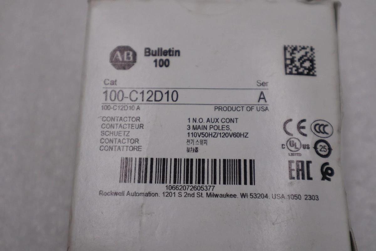 Used NEW OPEN BOX Allen Bradley 100-C12D10 110/120V AC 12A Contactor AB STK H281A 662072605370
