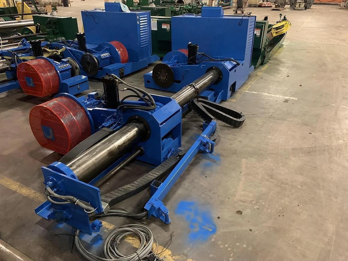 Used 87" JAGENBERG SHAFTLESS FLOOR PICK UP UNWIND STAND MDL SE-15 60" OD ROLL CAPACTY