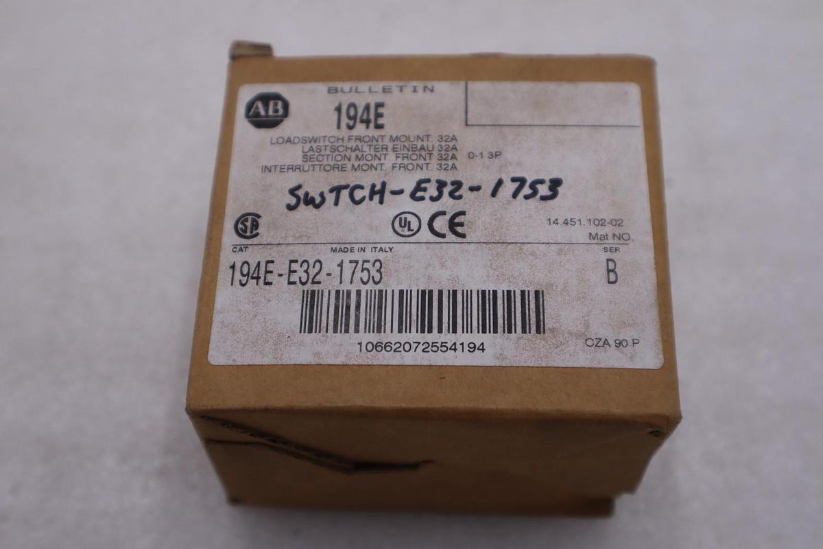 Used NEW OPEN BOX AB 194E-E32-1753 ALLEN BRADLEY LOAD SWITCH STK GF61A