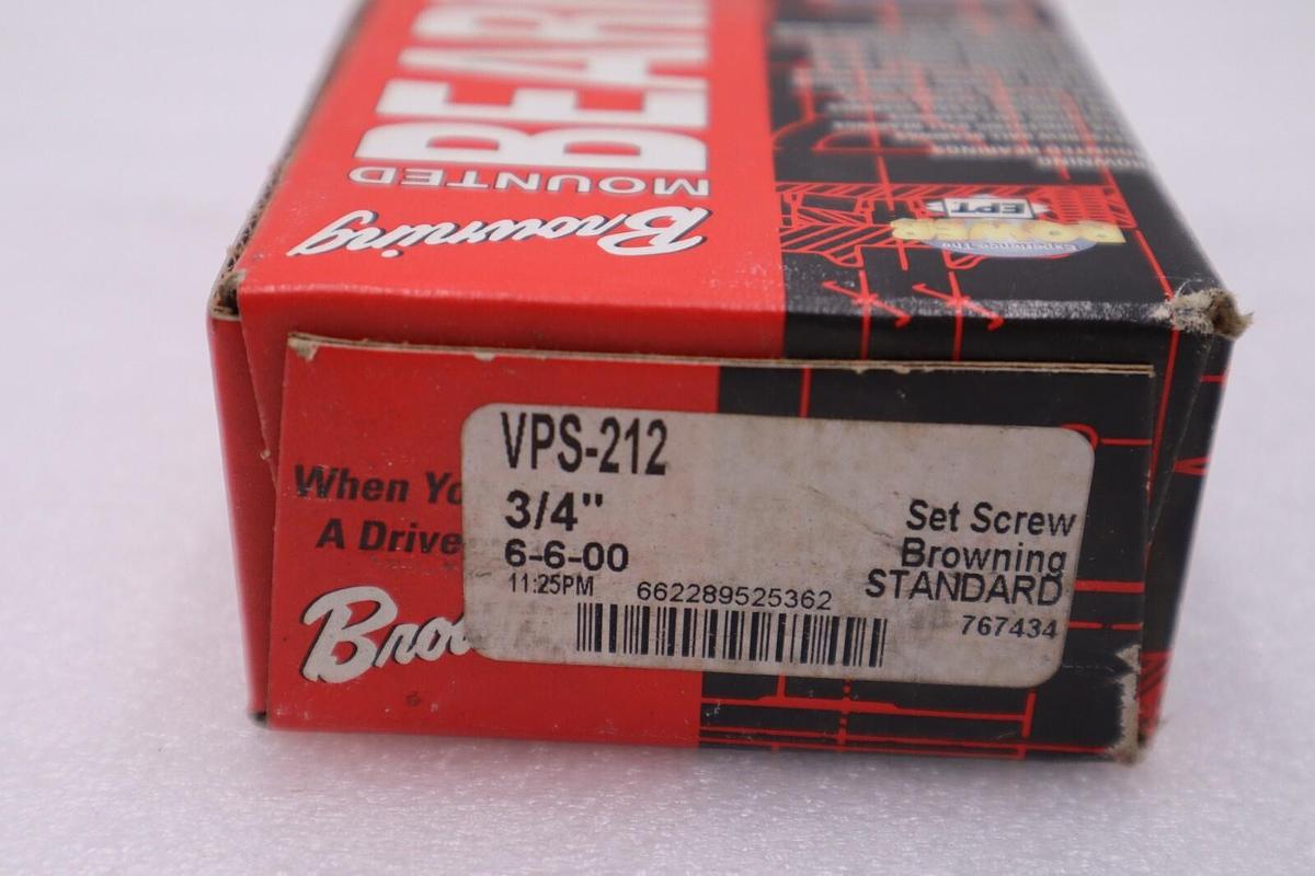 LOT OF 2 - Browning VPS-212 Two Bolt Pillow Block Ball Bearing 3/4” Bore #H470A