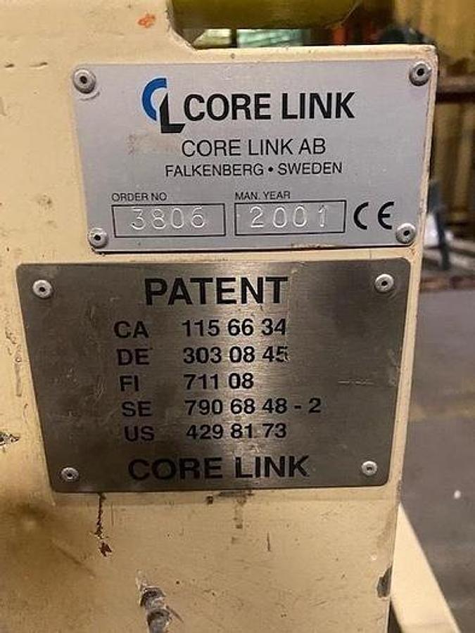 Used 90" WIDE CORE LINK CORE STRIPPER SYSTEM 16" DIAMETER ROLL CAPACITY