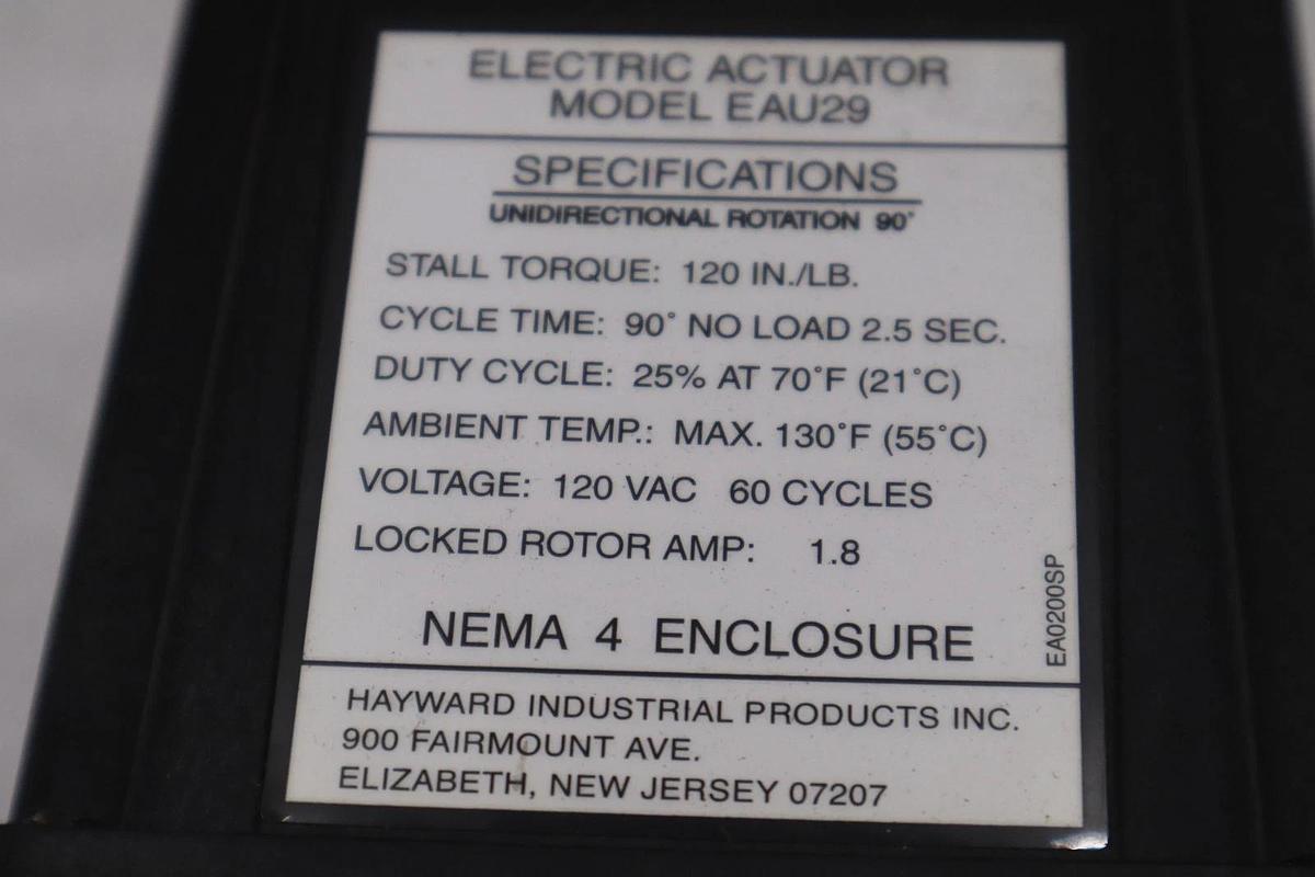 Used Hayward Flow Control Eau29 Actuator Only Electric 140 In.-Lb - STOCK 5234CC