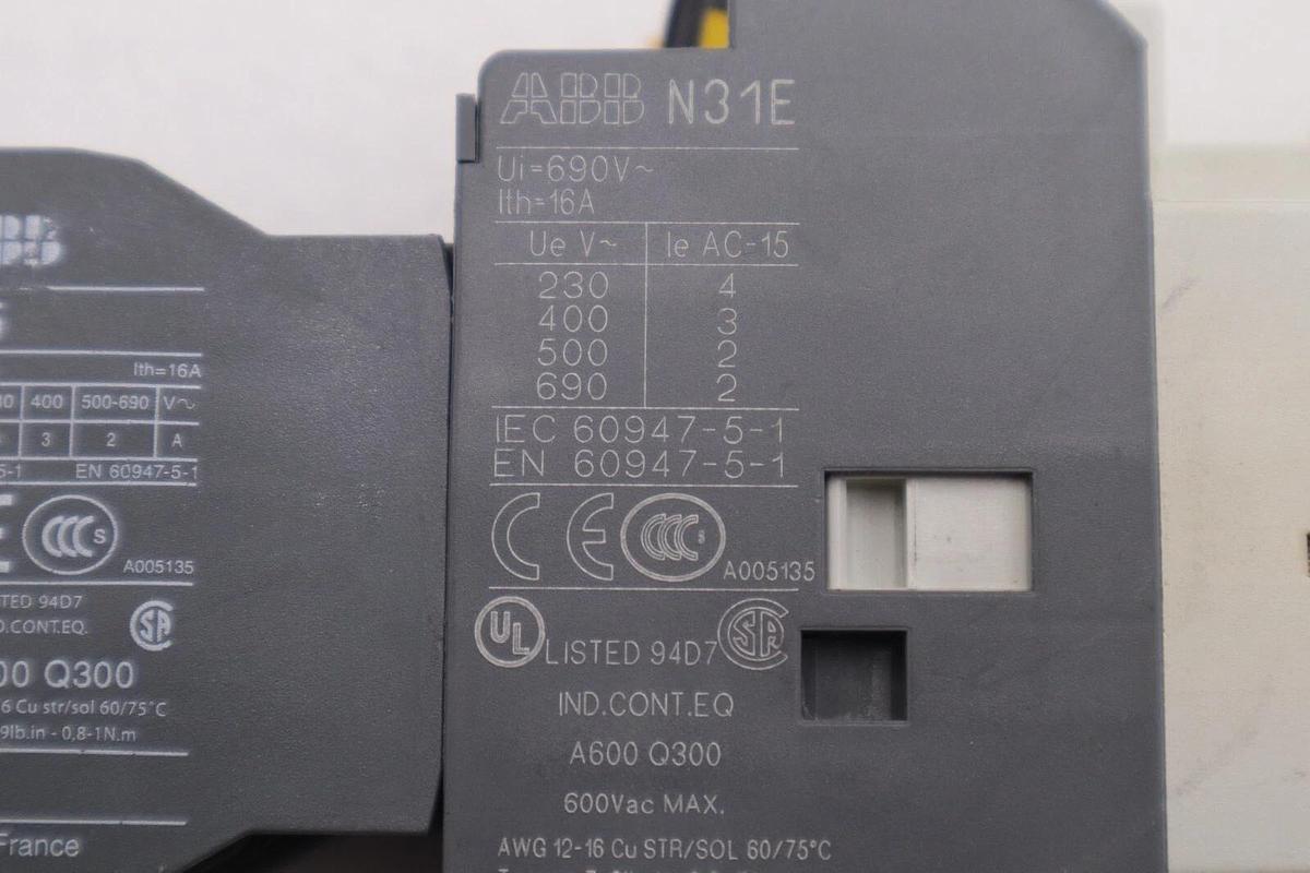 Used Abb N31E Contactor 110-120V Coil With CA5 Front Piece Stock L-641