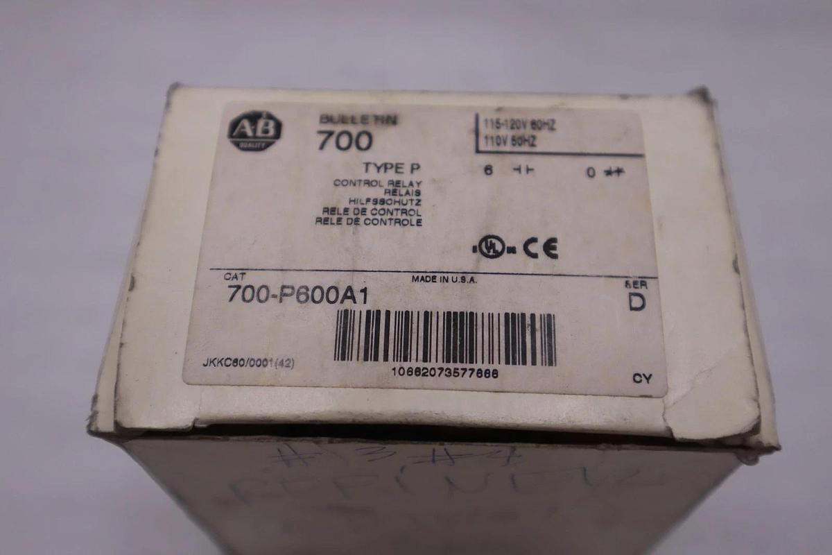 NEW OPEN BOX AB Allen-Bradley 700-P600A1 Drive AC Relay 600V Series A STK K3969C