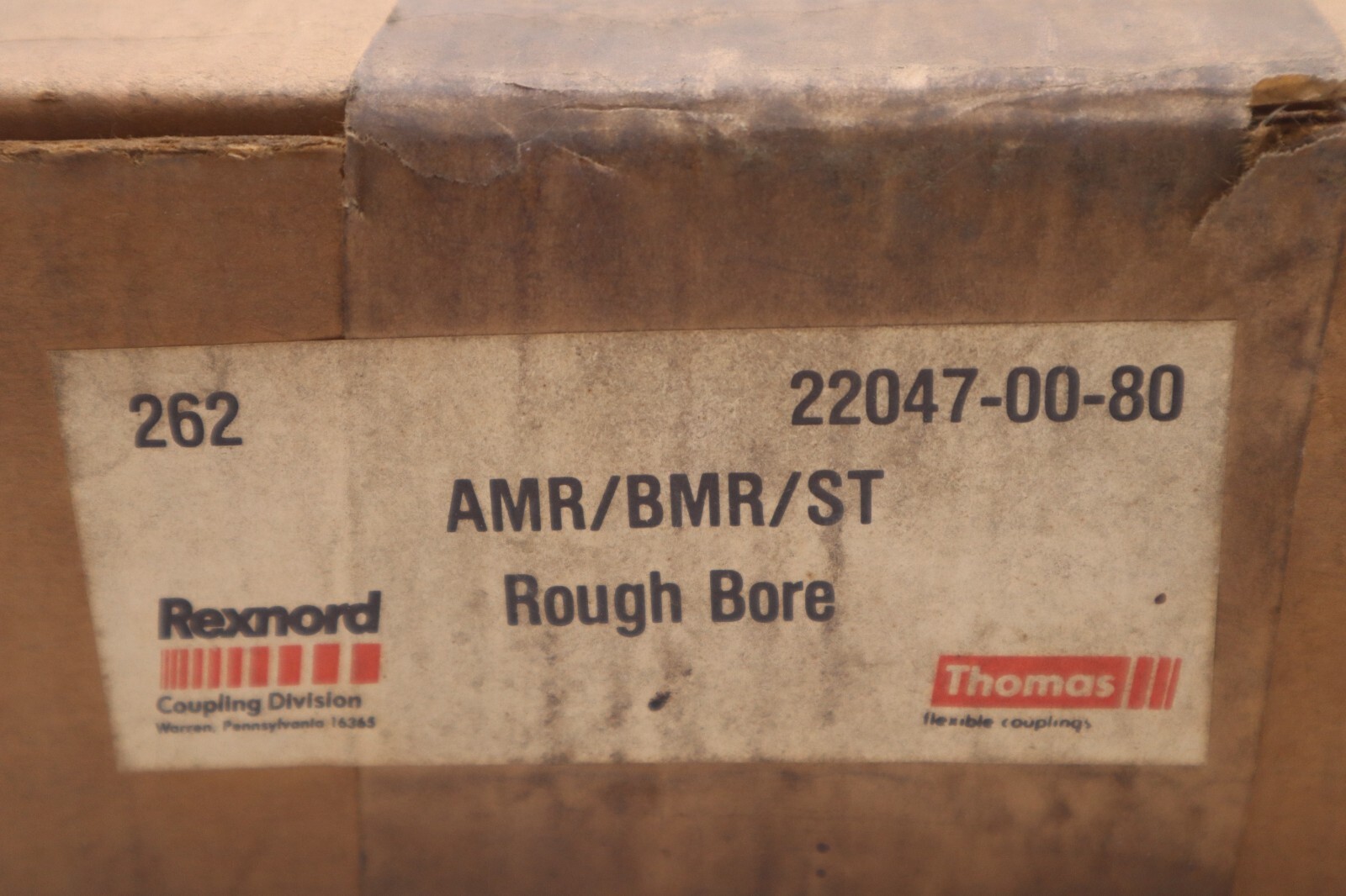 Used Rexnord Thomas 262 22047-00-80 AMR/BMR/ST Rough Bore STOCK B-903