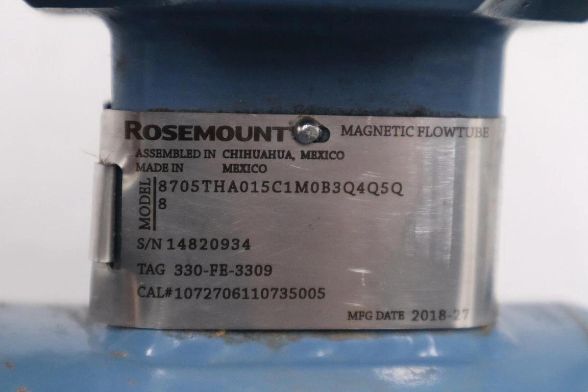 Used Rosemount 8705 Series 8705THA015C1M0B3Q4Q5Q8 Magnetic Flowtube STOCK 3531A