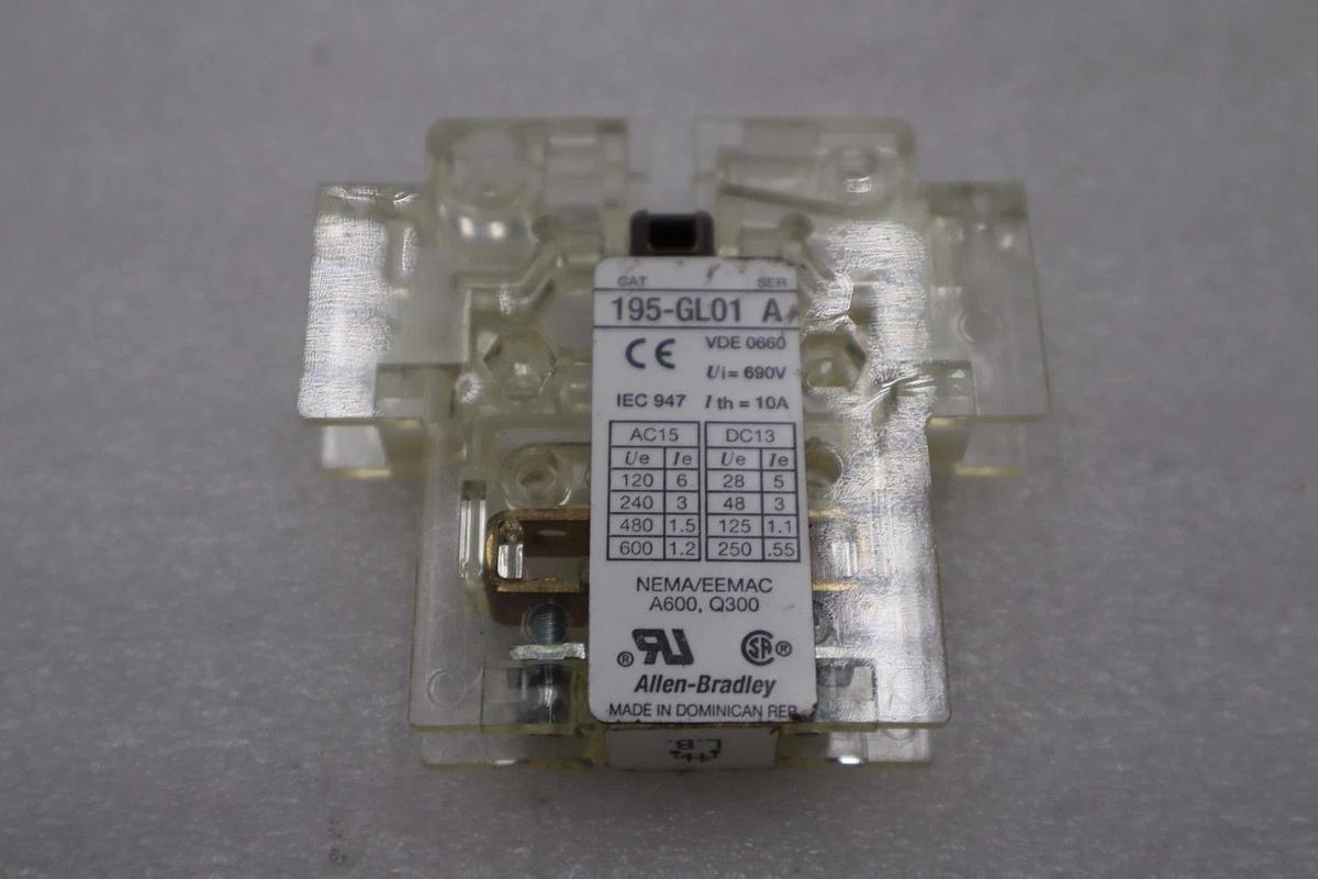 LOT OF 3 AB NEW OPEN BOX Allen Bradley 195-GL01 SerA Auxiliary Switch STK H1133A