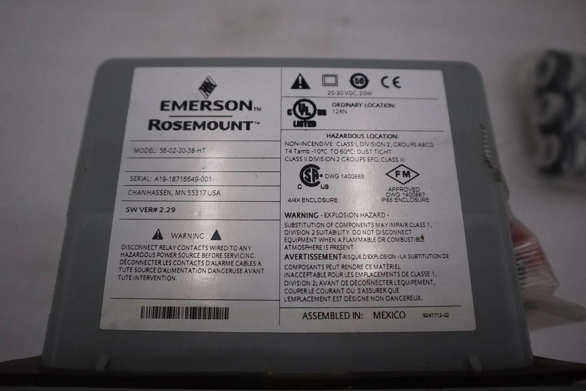 55-02-20-38-HT ROSEMOUNT Conductivity Analyzer NEW UNIT #5913