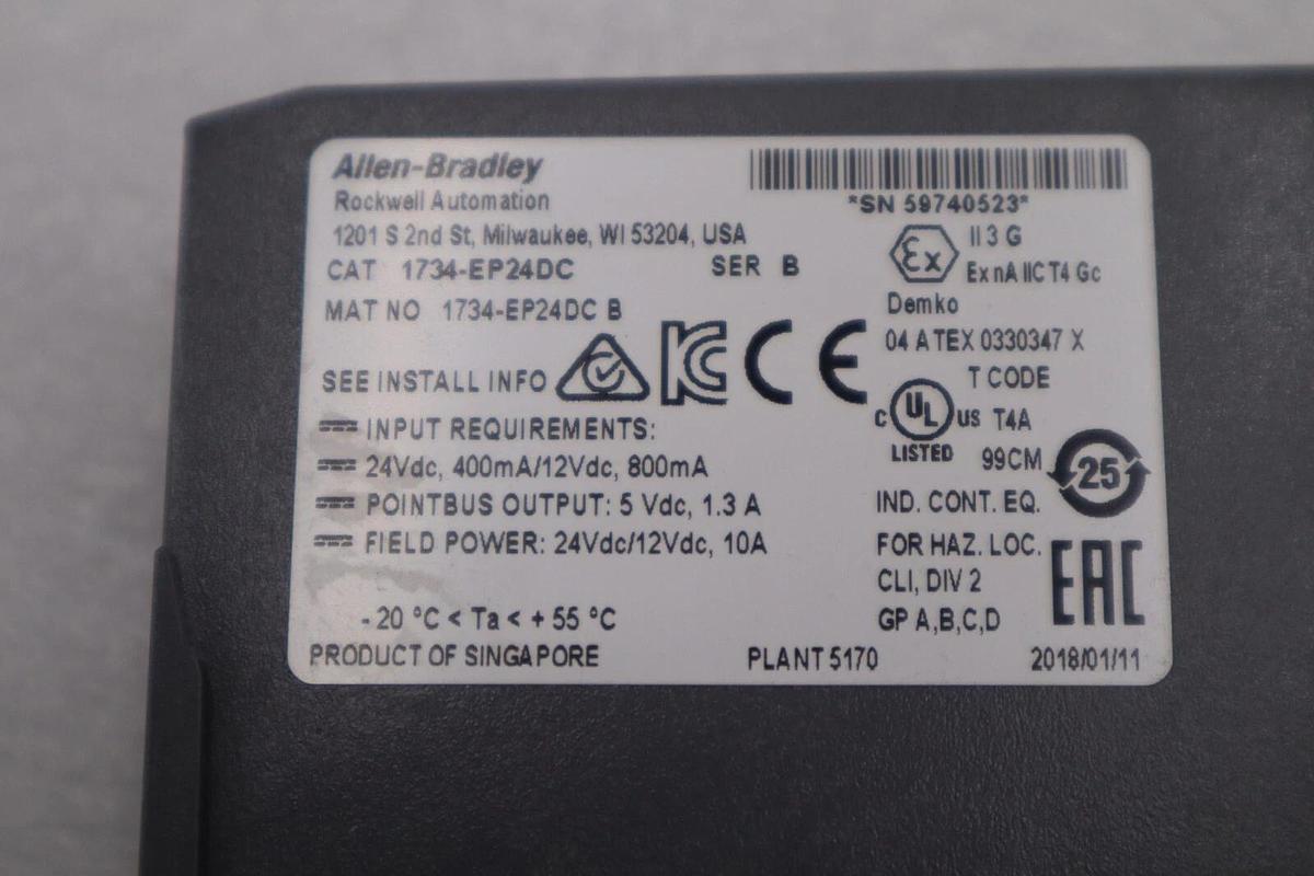 Used Allen Bradley 1734-EP24DC EXPANSION POWER UNIT 24 VDC INPUT STOCK 2421A