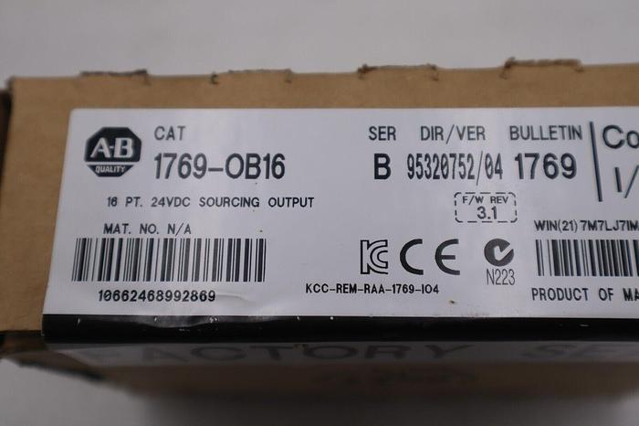 NEW Allen-Bradley 1769-OB16 OUTPUT MODULE 16 POINT DIGITAL 24 VDC STOCK L-027C