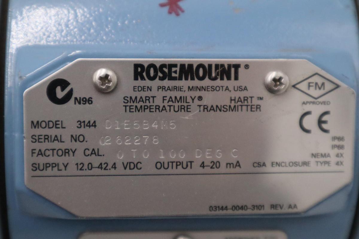 Used NEW Rosemount 3144D1E5B4M5 Pressure Transmitter STOCK L-96C