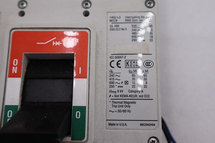 Used ALLEN BRADLEY 140U-L3X3 A CIRCUIT BREAKER 140U-L3 STOCK 2075