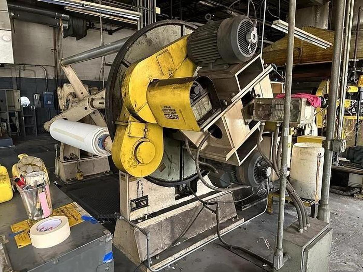Used 65" WIDE EGAN TURRET REWIND WITH SPLICER 50" DIAMETERS
