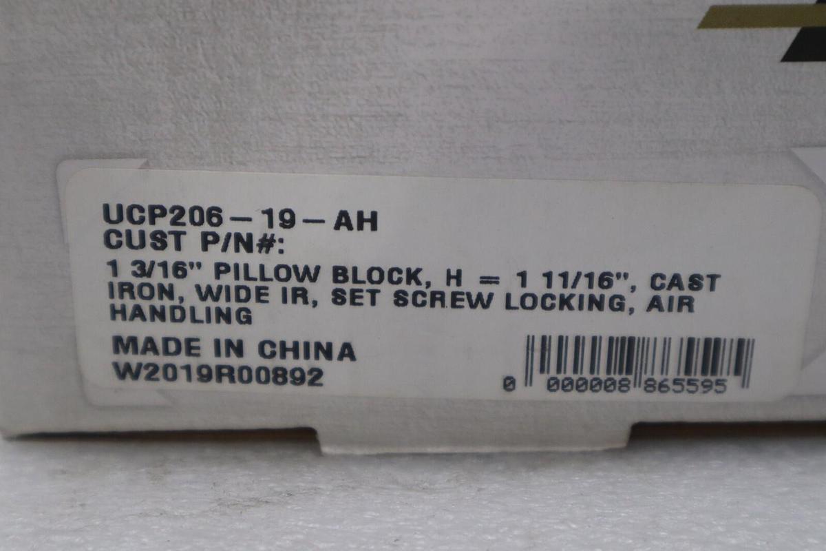 LOT OF 2 - Peer UCP206-19-AH 1 3/16" Pillow Block Cast Iron STOCK 815D