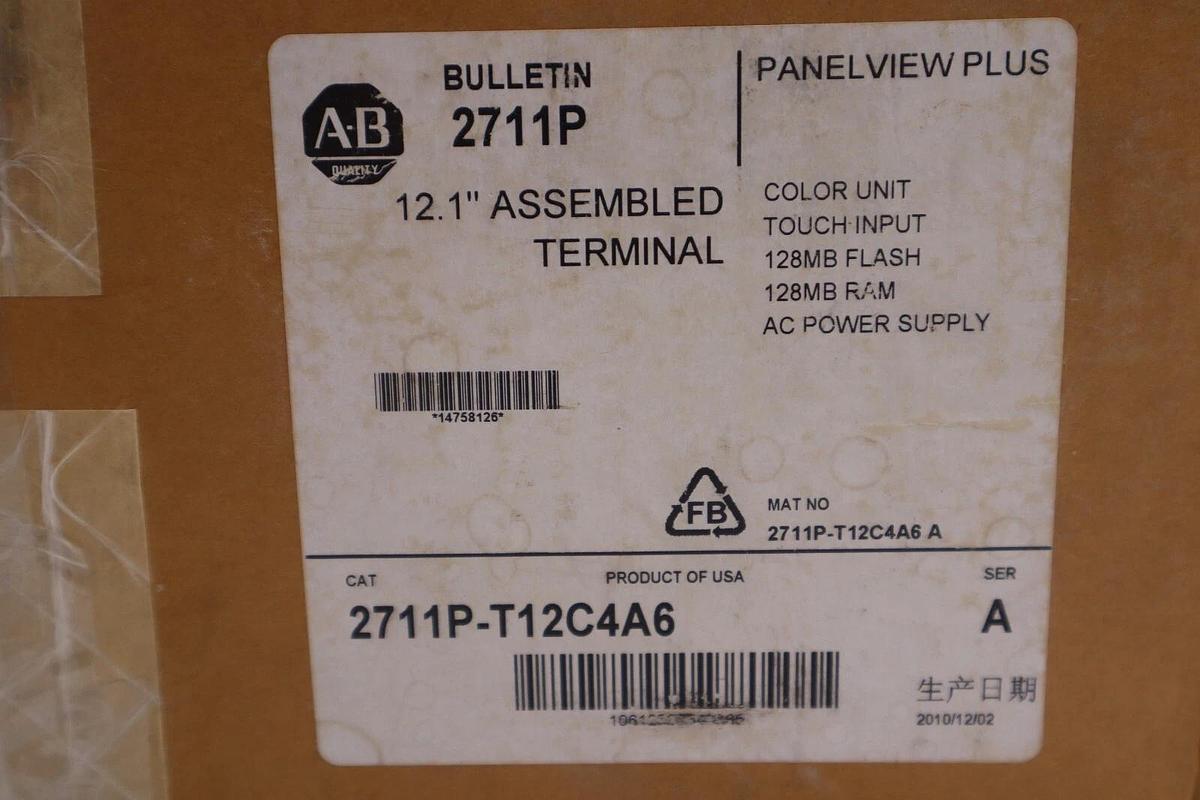 Used ALLEN BRADLEY 2711P-T12C4A6 / 2711PT12C4A6 PANELVIEW PLUS (BRAND NEW) STOCK 3515