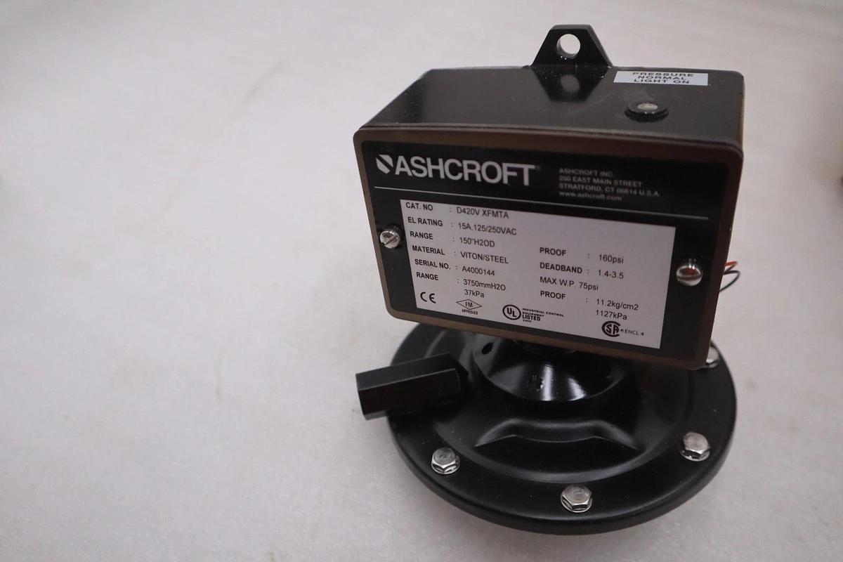 Used ASHCROFT D420V XFMTA PRESSURE SWITCH, 15A, 125/250VAC - STOCK GF1069