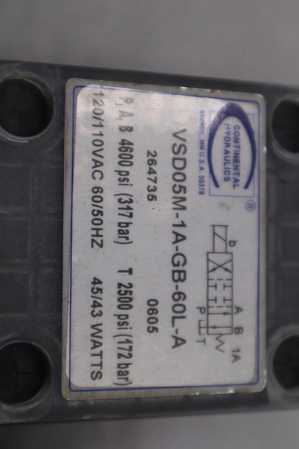 CONTINENTAL HYDRAULICS VSD05M-IA-GB-60L-A STOCK #B-3056