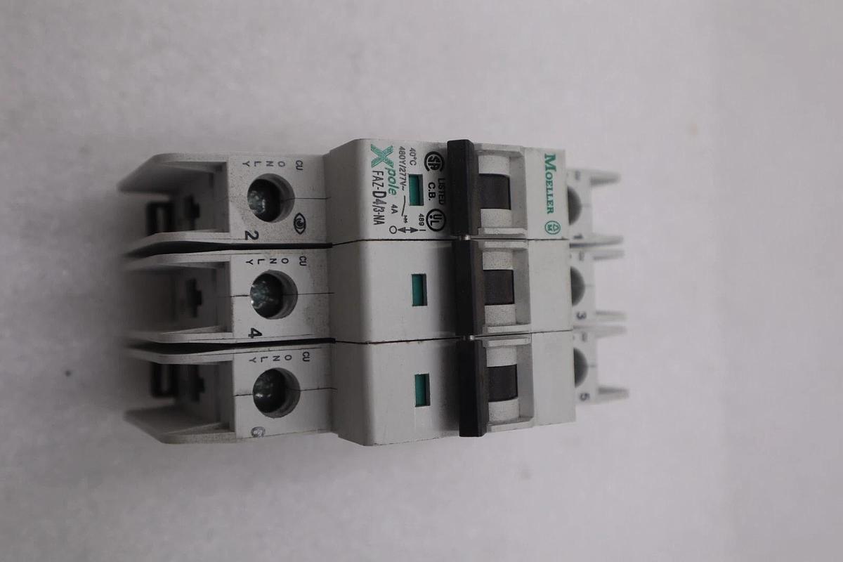 Used MOELLER FAZ-D4/3-NA Din Rail Mounted Circuit Breakers NEW STOCK K-3465