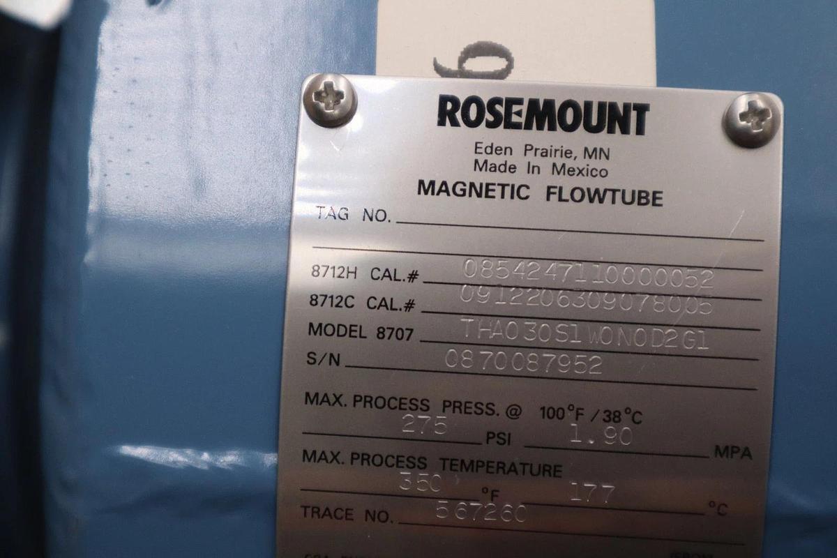 Rosemount 8705THA030S1W0N0D2G1 Magnetic Flowtube 8” 150 NEW WITH BOX STOCK GF516