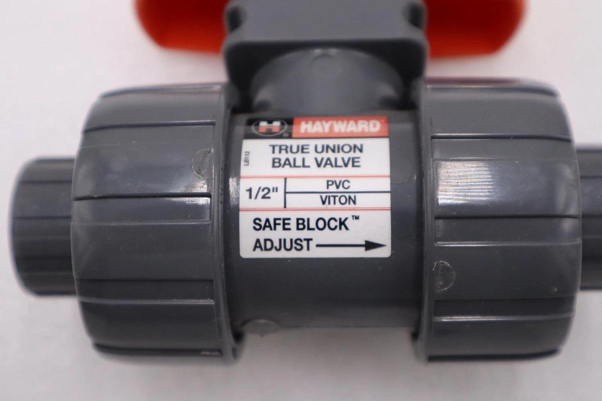 Hayward 1/2" PVC Dark Gray True Union Ball Valve NEW OPEN BOX STOCK H1216A