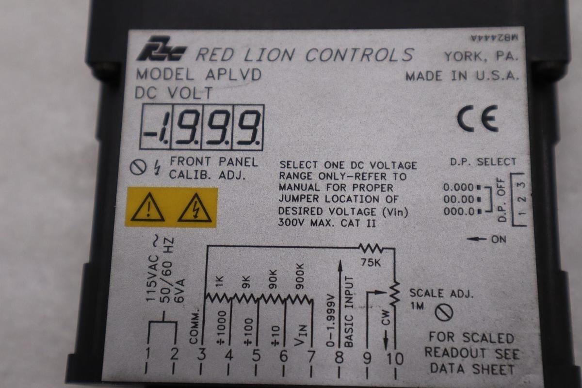 Used RED LION CONTROLS APLVD400 DIGITAL PANEL METER - STOCK 3131CC
