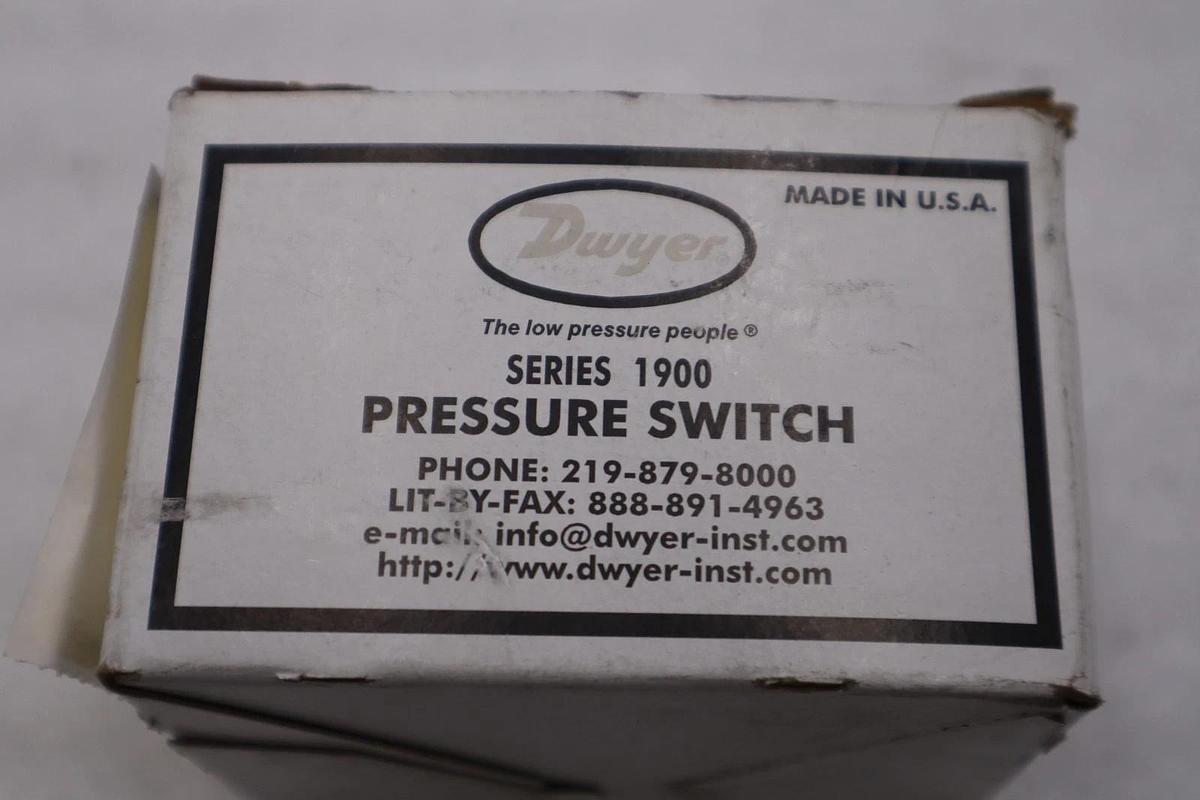 Used DWYER 1910-5 PRESSURE SWITCH, DIFFERENTIAL SERIES 1900 - STOCK 3837CC